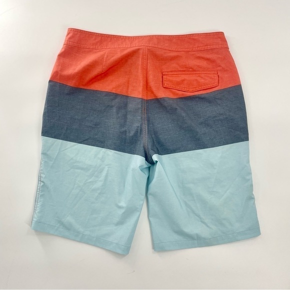 Goodfellow‎ & Co Men's 10" Colorblock Board Shorts Orange and Blue - Picture 8 of 9